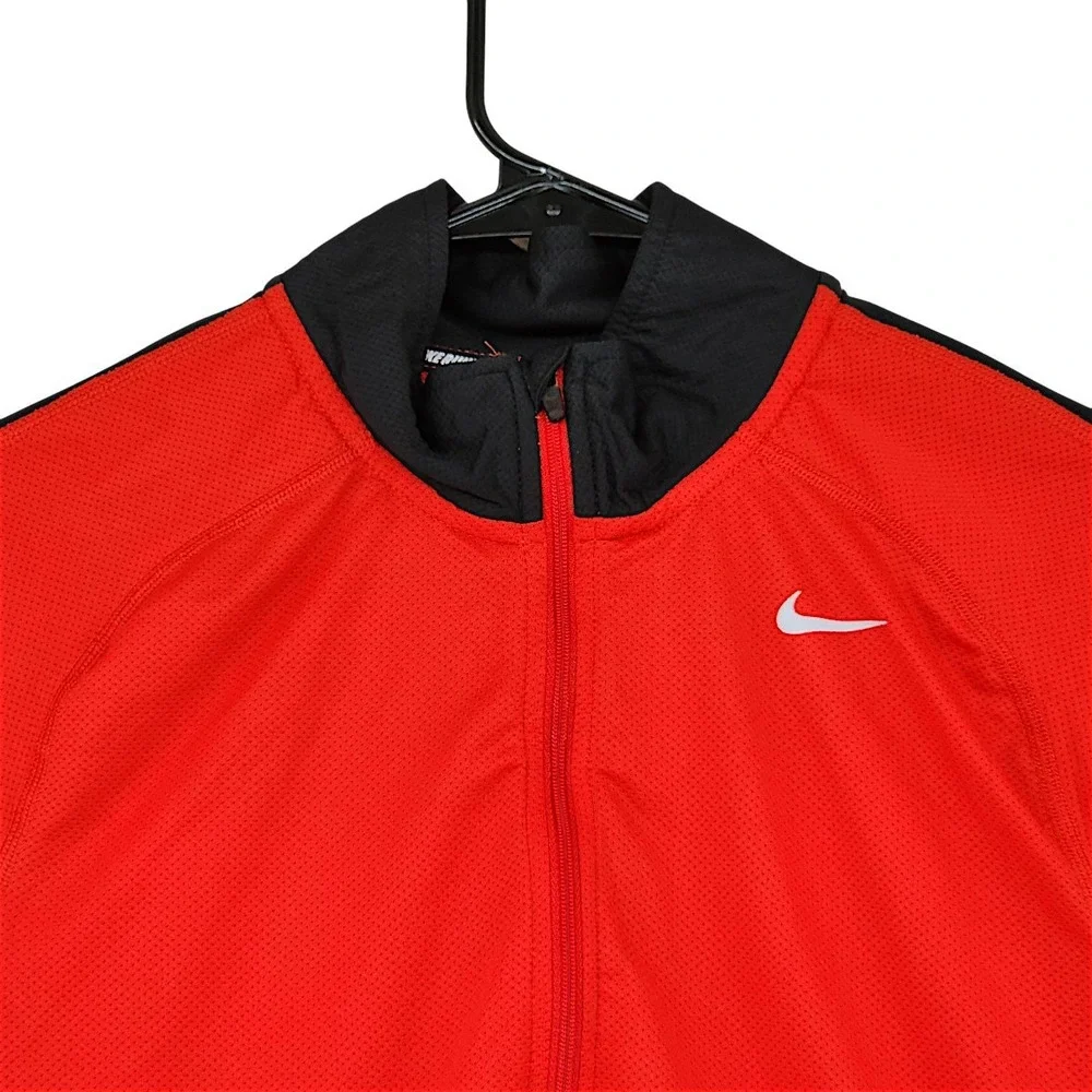 Nike Running 1/2 Zip Shirt S Mens Red Black Dri FIT Athletic Jogging Wicking